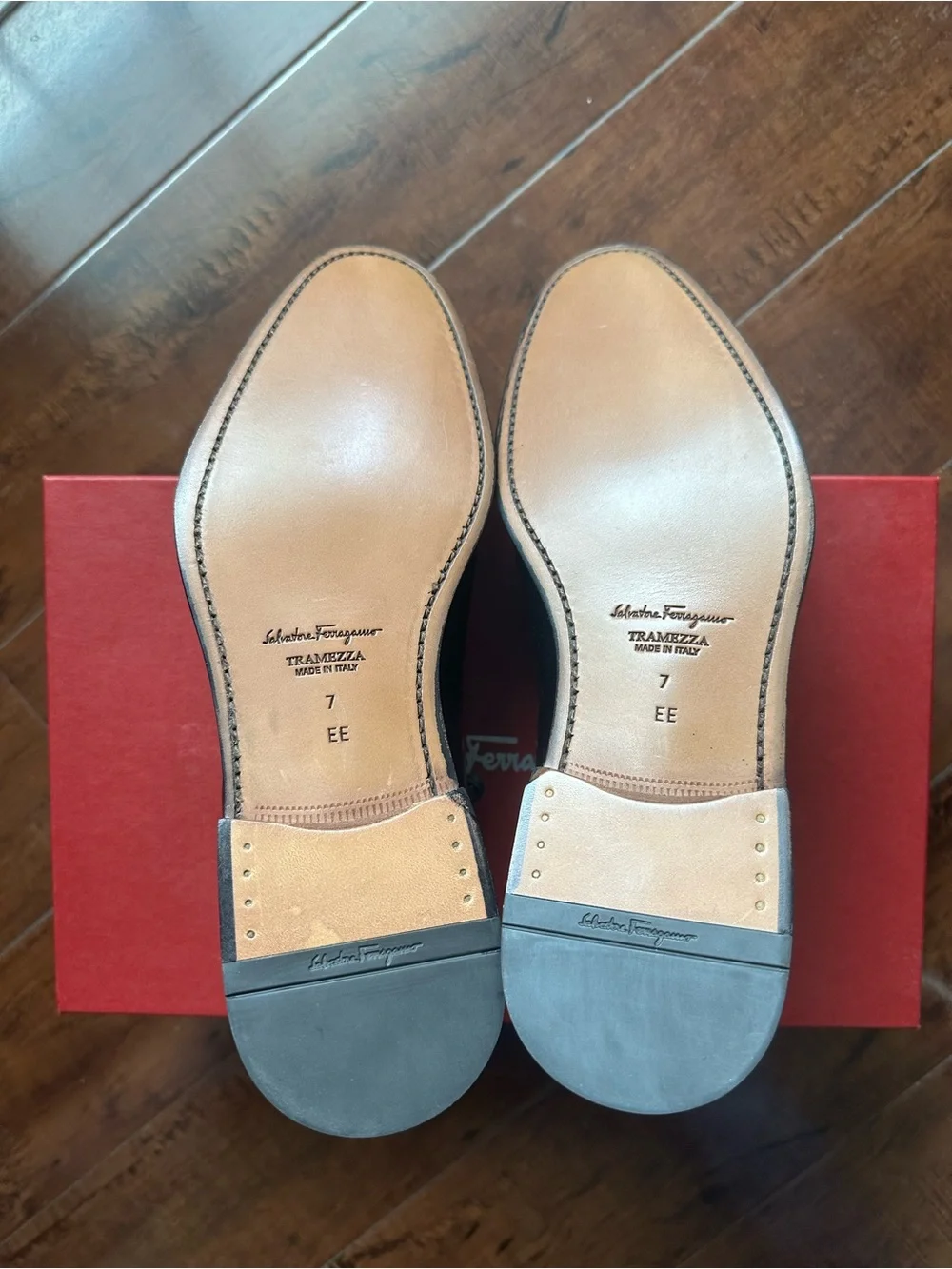 Ferragamo Men's Angiolo Tramezza Whole-Cut Leather Lace-Up Shoes